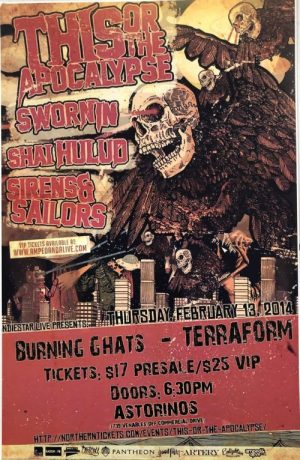 This Or The Apocalypse / Sworn In / Shai Hulud - “Vancouver” 11"x17"